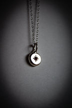 Dainty Silver Pebble Necklace with Star set Garnet
