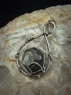 Honeycomb Silver Sheen Obsidian Pendant