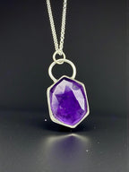 Dutchess Rosecut Amethyst Pendant is Sterling Silver