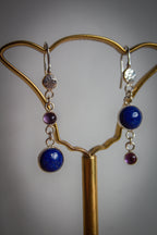 Lapis Lazuli & Amethyst Sterling Silver Earrings