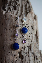Lapis Lazuli & Amethyst Sterling Silver Earrings