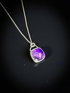Rosecut Amethyst Pendant is Sterling Silver