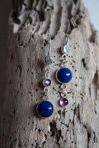Lapis Lazuli & Amethyst Sterling Silver Earrings