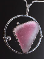 Rare Pink Sea Glass  Sterling Silver Pendant