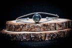 Handmade Sterling Silver Bracelet with Moss Agate | Adjustable Nature-Inspired Cuff