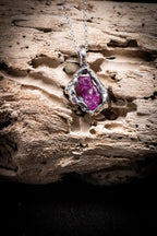 Lava Collection Pendant – Raw African Ruby in Fused Sterling Silver