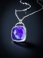 Rosecut Amethyst Pendant is Sterling Silver