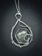 Honeycomb Silver Sheen Obsidian Pendant