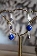 Lapis Lazuli & Amethyst Sterling Silver Earrings