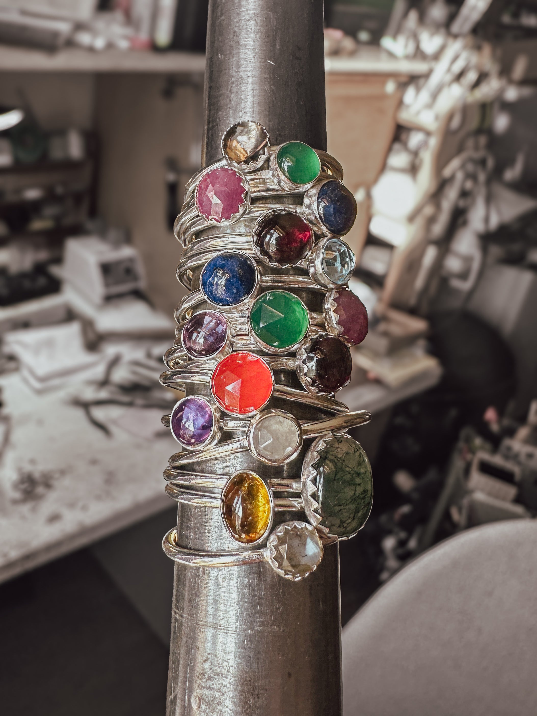 Stacking Gemstone Rings – Sterling Silver