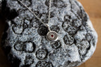 Dainty Silver Pebble Necklace with Star set Garnet