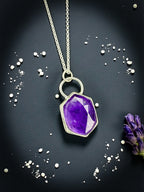 Dutchess Rosecut Amethyst Pendant is Sterling Silver