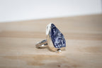 Raw Iolite Statement Ring in Recycled Sterling Silver – Size P