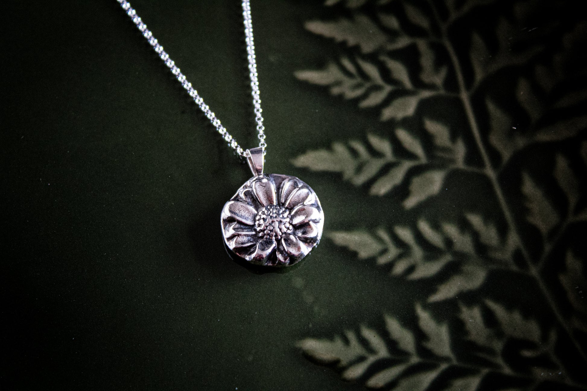 botanical impression necklace