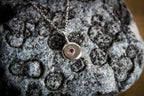 Dainty Silver Pebble Necklace with Star set Garnet