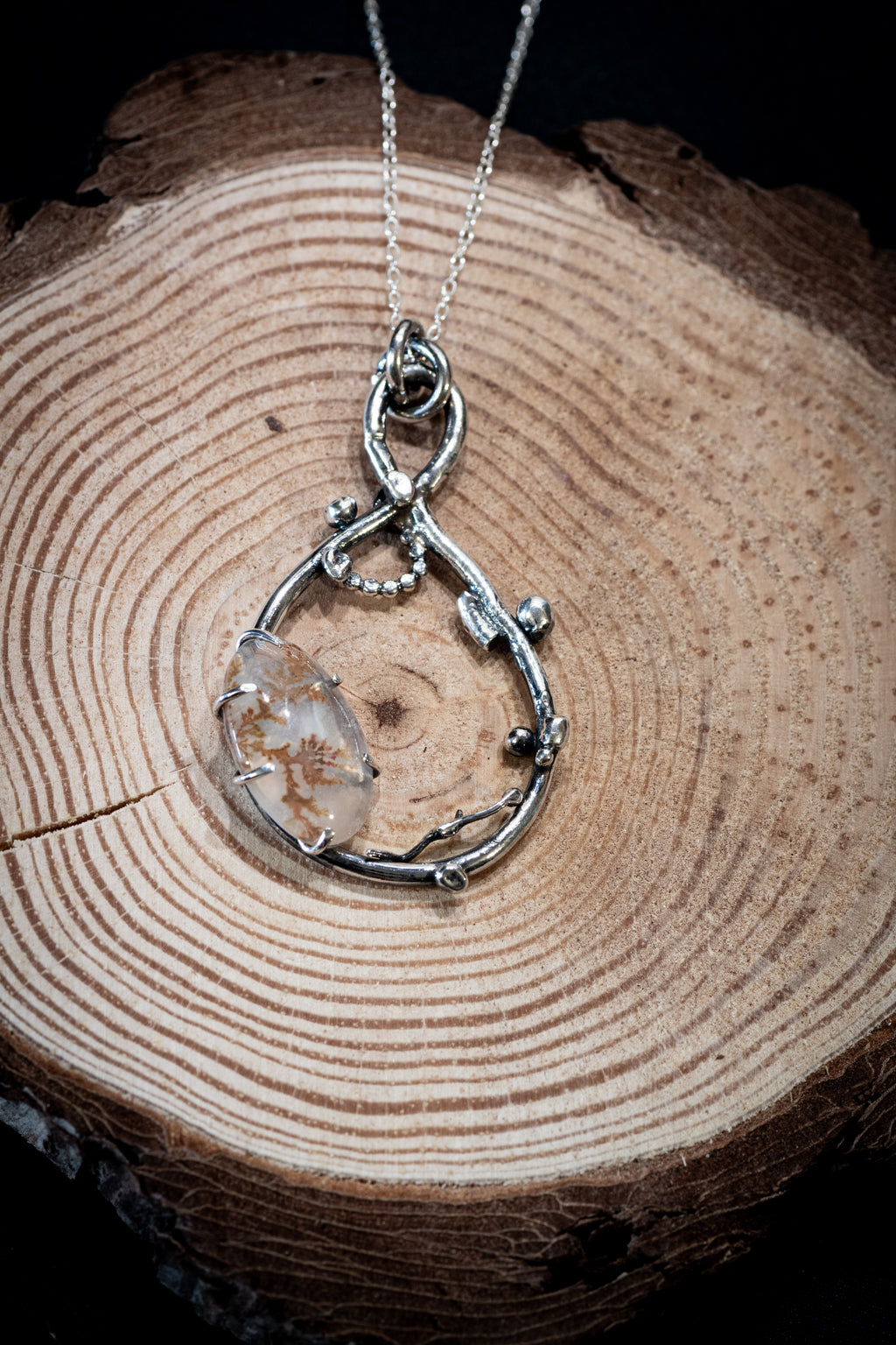 Organic Sterling Silver Dendritic Agate Pendant