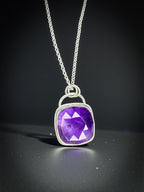Rosecut Amethyst Pendant is Sterling Silver
