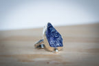 Raw Iolite Statement Ring in Recycled Sterling Silver – Size P
