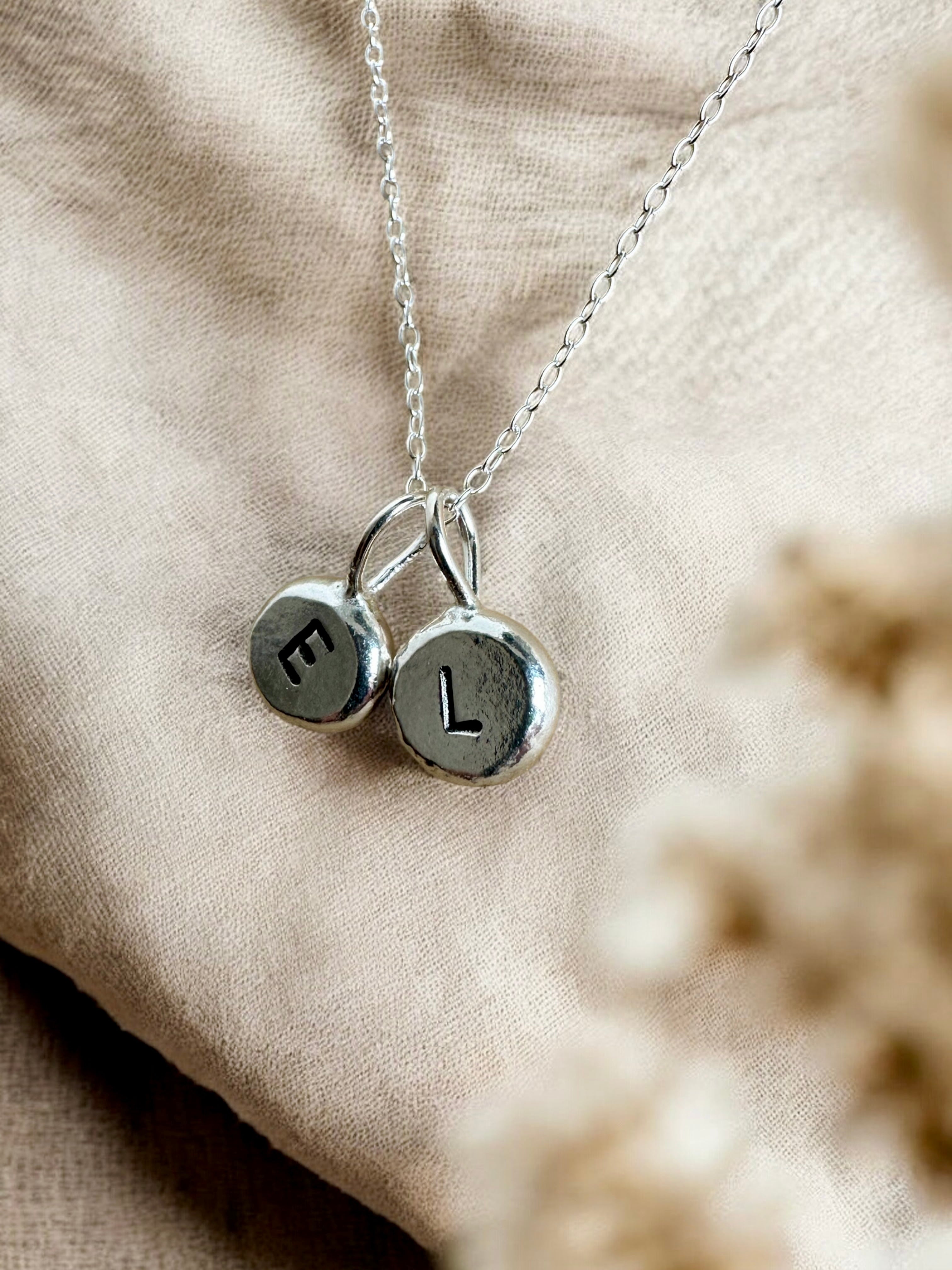 Personalised Silver Pebble Charms