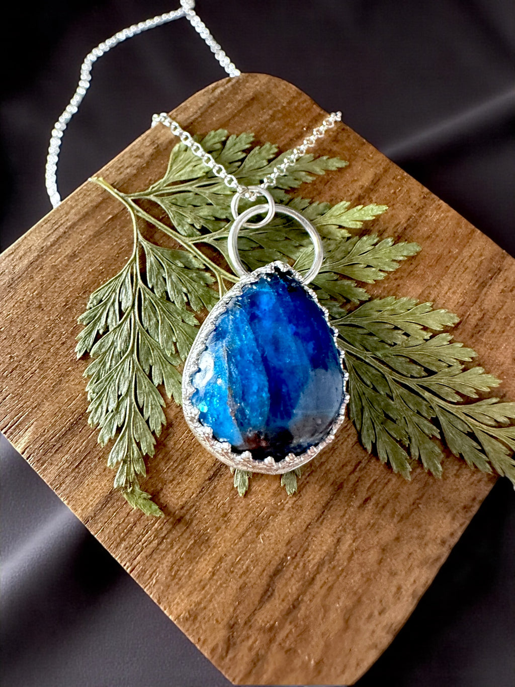 Blue Apatite  Teardrop Pendant