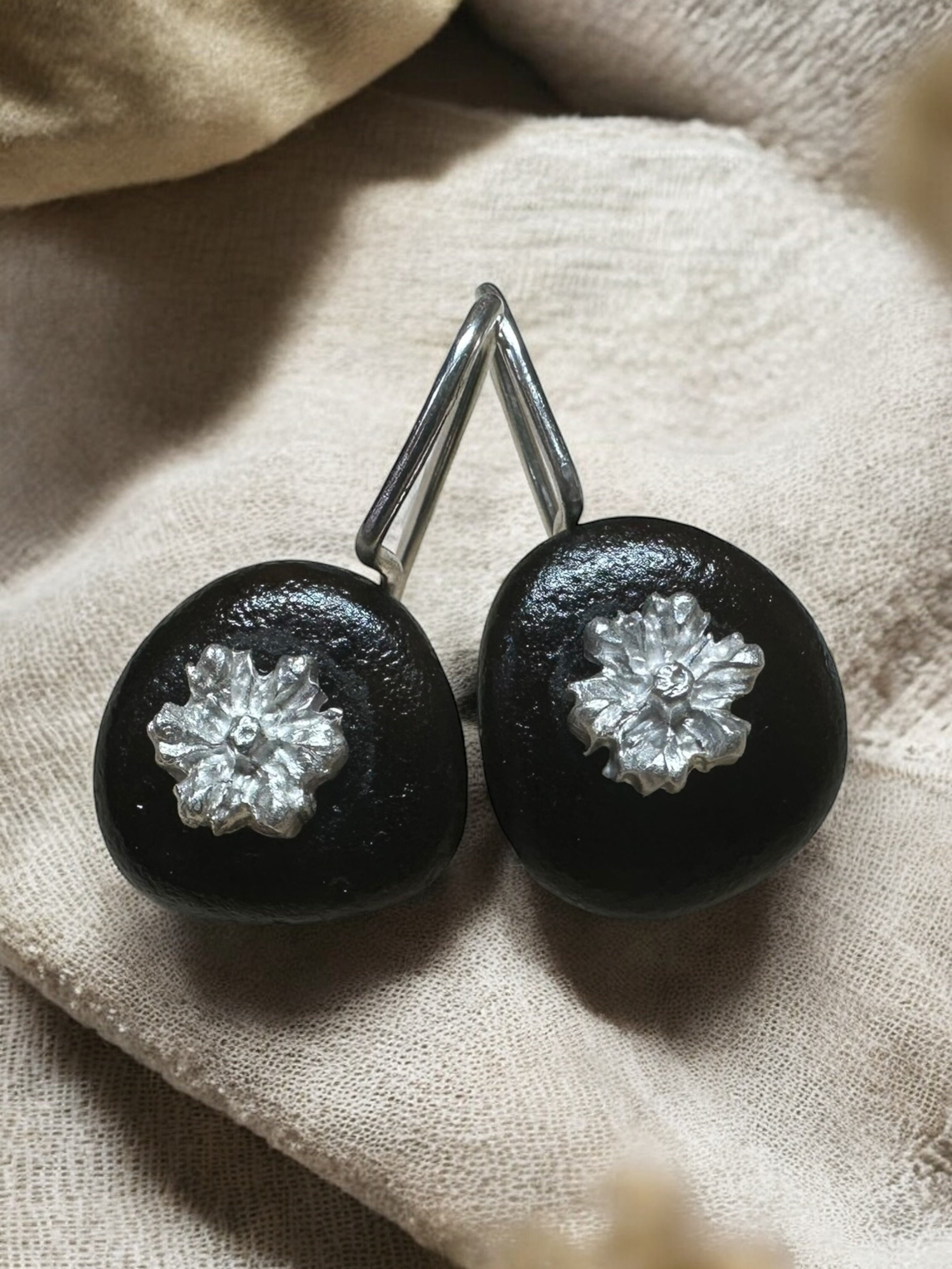 Salt & Silver Earrings with Pirate Sea Glass