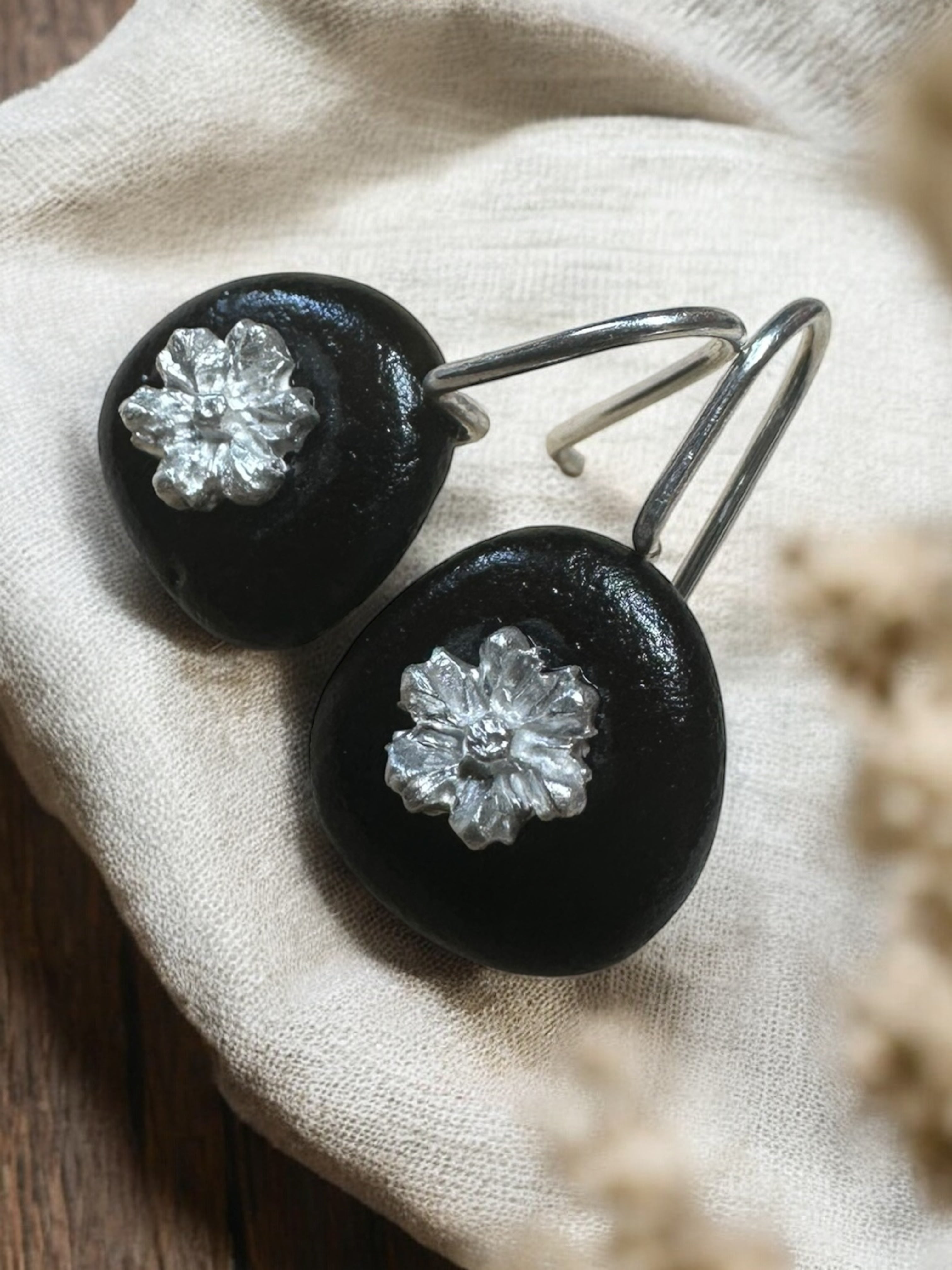 Salt & Silver Earrings with Pirate Sea Glass