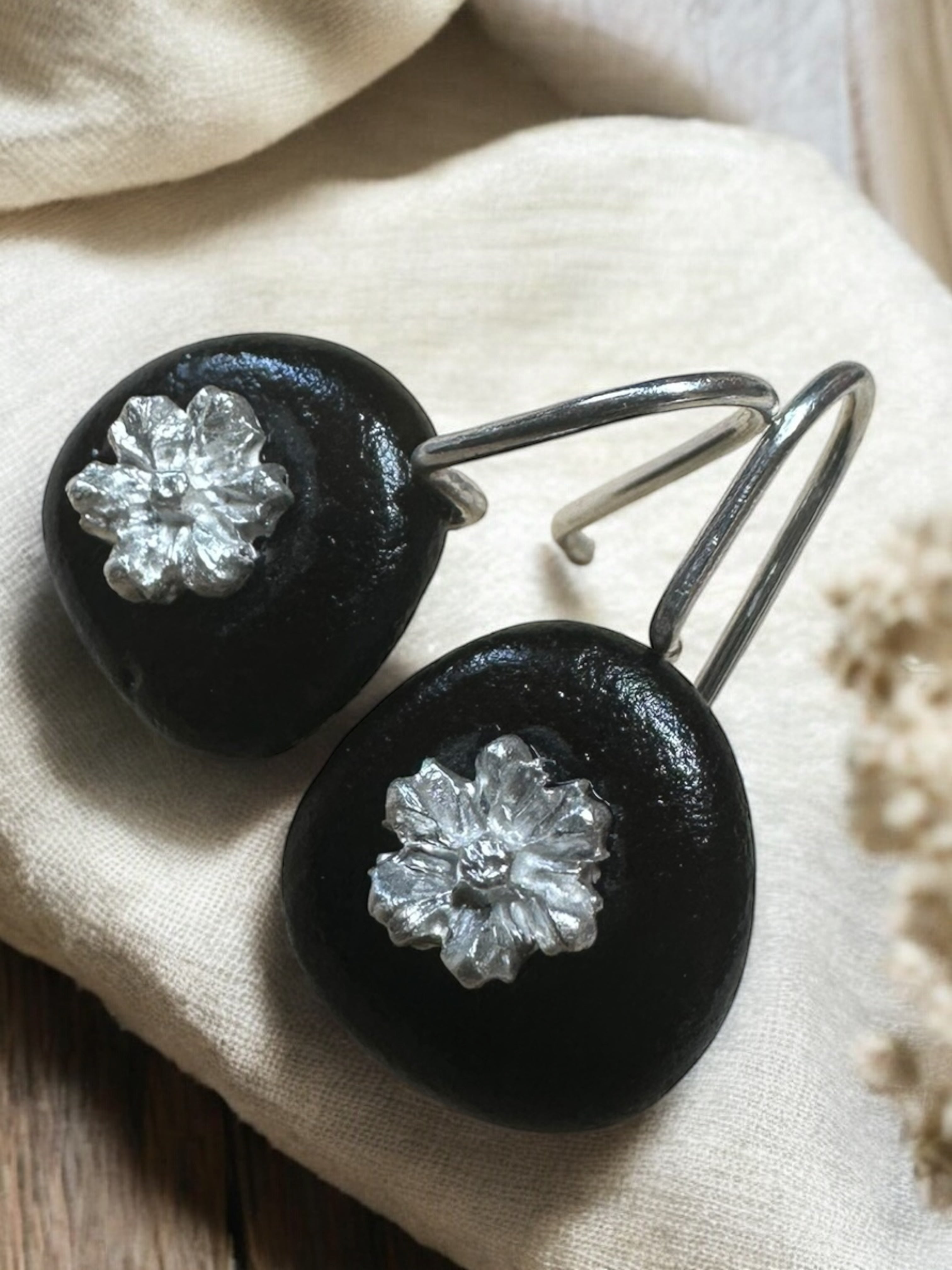 Salt & Silver Earrings with Pirate Sea Glass