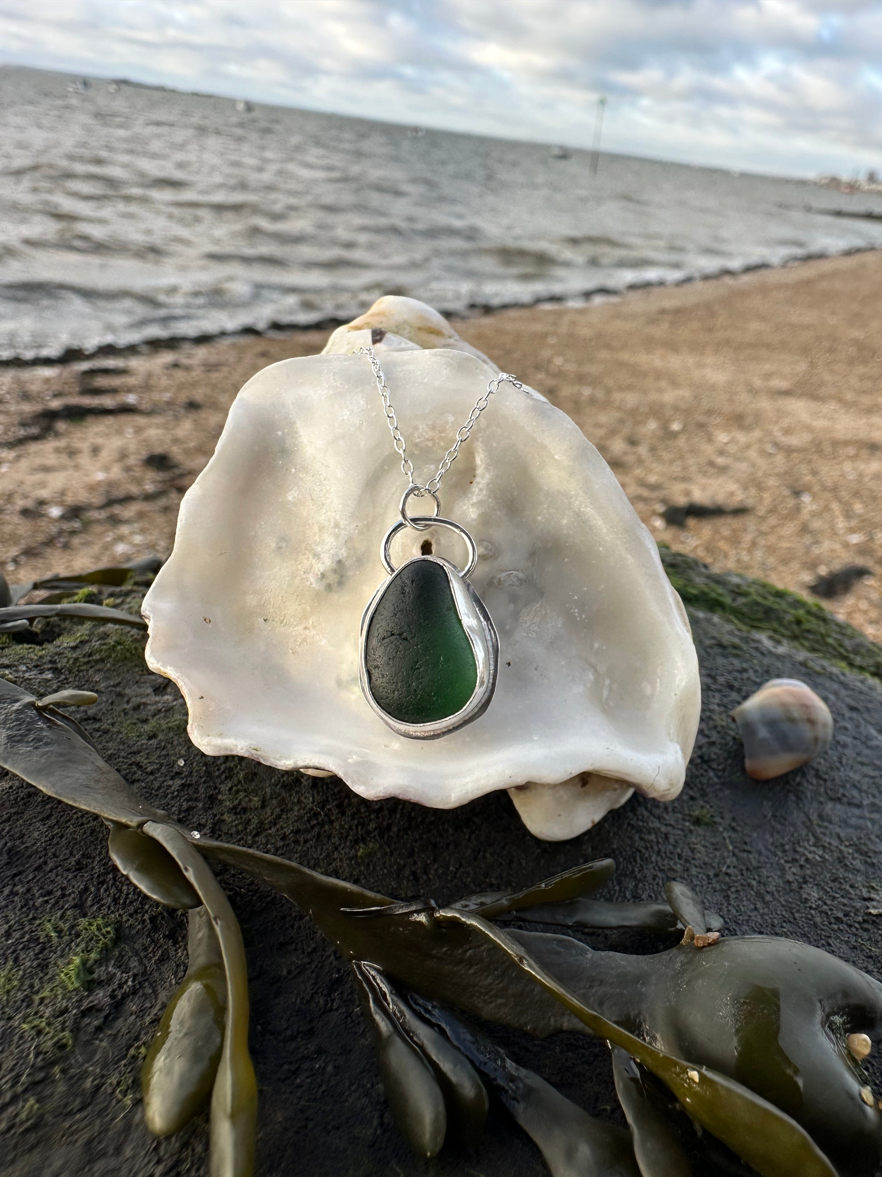 Classic Sea Glass Pendant in Green