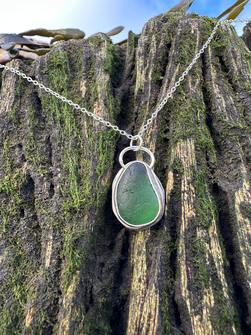 Classic Sea Glass Pendant in Green
