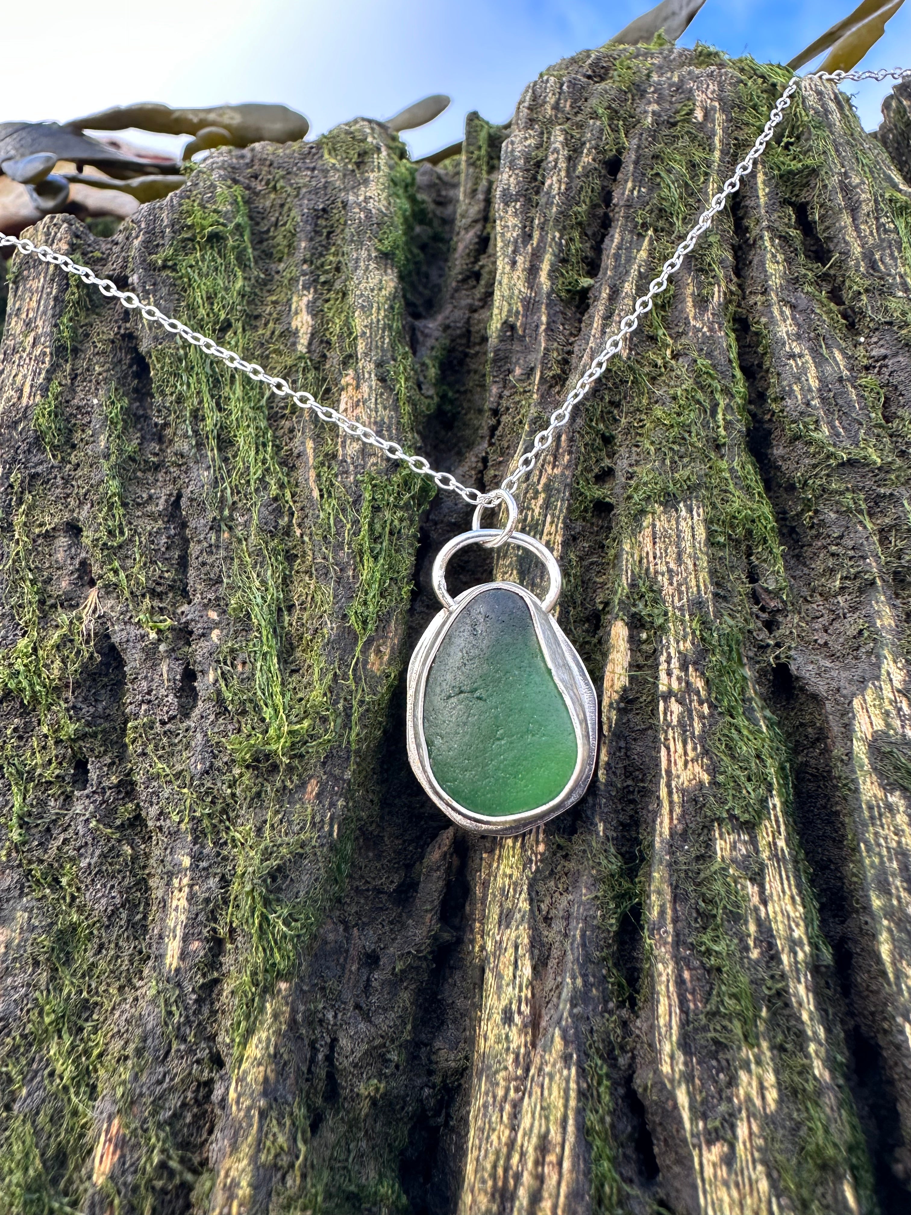 Classic Sea Glass Pendant in Green