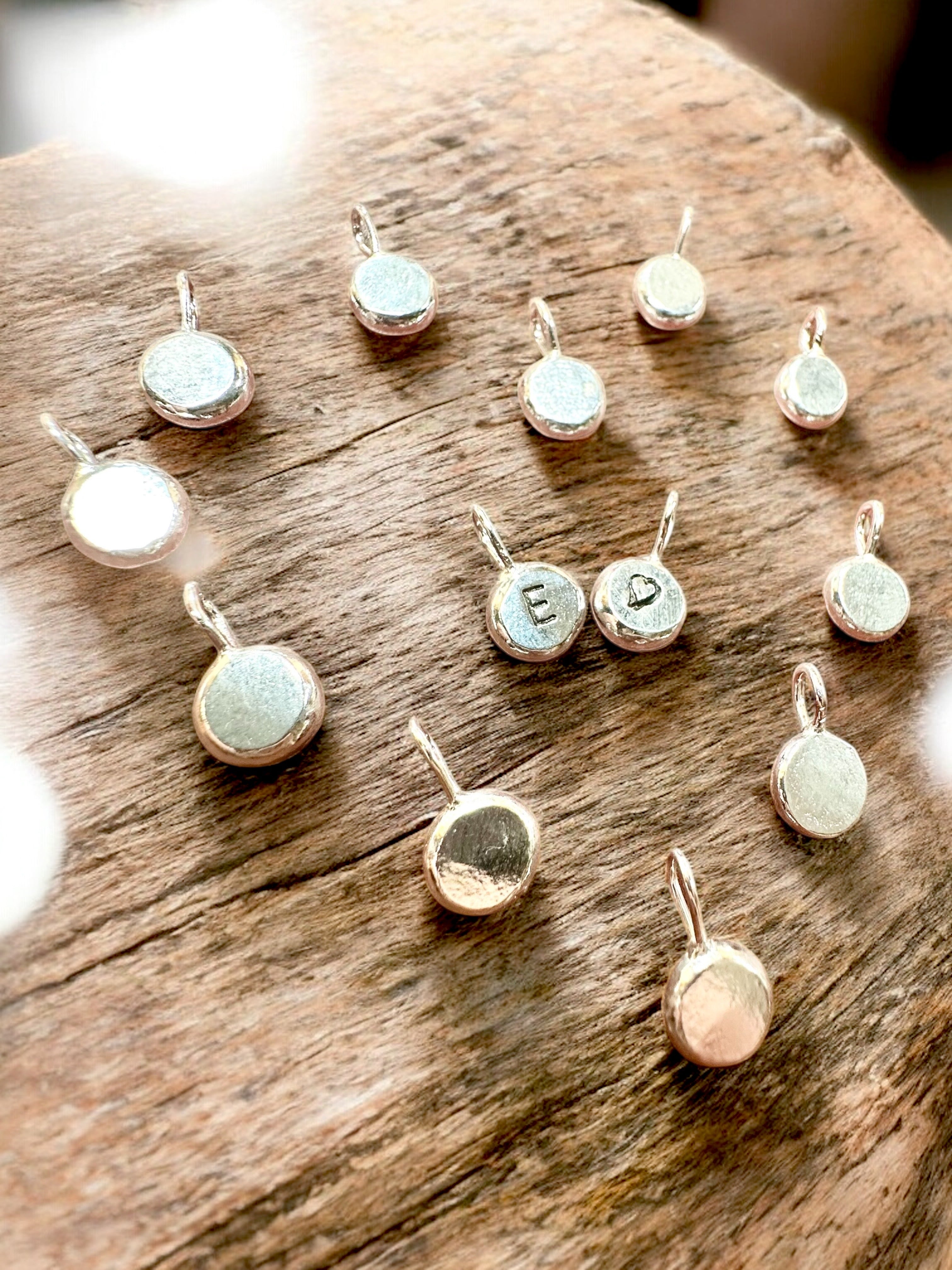 Personalised Silver Pebble Charms