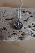 Botanical impression bells silver charm